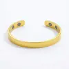 Pulsera magnética transfronteriza de gran oferta, joyería europea y americana, con superficie brillante y imán abierto de oro rosa, ideal para hombres y mujeres.