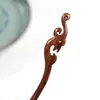Pena de Fênix grampo de cabelo antigo prato clássico de cabelo grampo de cabelo retrô Headdress de Ébano fazendo grampo de cabelo de madeira esculpida