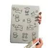 Perro Dachshund de Dibujos Animados Adecuado para Funda Protectora de Tableta Apple iPad Soporte Giratorio 11ª Generación Mini6 Cuero Plateado Air13