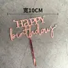 Nueva decoración creativa para tarta de cumpleaños, tarjeta acrílica con diseño de amor en dorado y negro, suministros para decoración de repostería para fiestas
