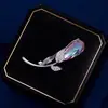 Elegante Broche Morado en Espiral Broche Tulipán de Cristal Único de Alta Gama para Mujer Pin de Diseño de Nicho Accesorio para Traje