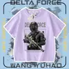 Roupa sem marca Camiseta de Manga Curta Força Delta Modelo Novo 2026 para Crianças Meninos Algodão Puro Top Força Delta