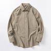 2025 Otoño Nuevo Comercio Exterior Camisa Americana Moderna Simple Casual para Hombre Moda Color Sólido Manga Larga Venta al por Mayor