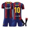 Camiseta del Barcelona 20-21 No. 10 Ronaldinho Local y Visitante No. 10 Messi Ropa de Fútbol para Adultos Niños Traje Calcetines para Niños