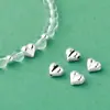 Nuevas Cuentas Perforadas Horizontales y Verticales Brillantes de Plata Esterlina S925 con Forma de Corazón Accesorios de Plata para Corazón Accesorios de Anillos de Cristal DIY
