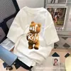 Camisetas unisex de manga corta de cinco cuartos, holgadas, con estampado de dibujos animados, para verano, al por mayor para fabricantes, en tallas grandes