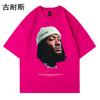 Camiseta de manga corta con estampado de rosas de hip-hop europeo y americano de estación independiente transfronteriza, holgada, moderna de calle, ins, para hombre