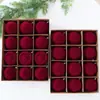 Bola de Navidad de terciopelo flocado de 8 cm en colores oscuros, Adorno colgante para árbol de Navidad, Bola colgante de terciopelo en stock