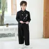 Novo Traje Tang Estilo Chinês para Meninos Outono/Inverno Novo Estilo Tendência Nacional Conjunto de Traje para Festa de Pagem, Apresentador, MC
