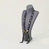 Colar Cachecol de Seda com Contas de Bolinhas Design de Nicho Feminino Corrente de Clavícula Ajustável Acessórios para Suéter
