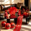 Decoración de sala de bodas con personajes "felices", decoraciones de mesa para compromiso y boda, peces koi con caracteres "felices" y "fortuna", accesorios para fotos de boda para la mesa
