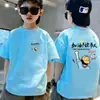 Camiseta de manga corta para niño, nuevo modelo verano 2026, ropa de verano 100% algodón para niños, estilo ins, top versátil para niños y estudiantes
