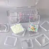 Caja de Almacenamiento Organizadora Transparente Grande y Pequeña a Prueba de Polvo y Humedad con Tapa Abatible de Plástico Caja de Plástico Caja de Joyería Caja para Joyería de Cuentas
