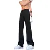 Calça Social Preta Reta com Efeito de Caimento de Alto Padrão, Levemente Flare, Estilo Masculino, Primavera e Outono, Comprimento Estendido, Calça Casual para Terno