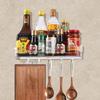 Estante de Especias para Cocina al por Mayor, Almacenamiento Multifuncional sin Taladro para Pared para Condimentos y Frascos de Especias