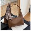 Novo Design de Lenço de Seda Cor Pura 2025 Casual Retrô Textura Elegante Moda Satchel Ombro Transversal