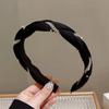 Diadema para Mujer Trenzada Estampada Moda Elegante Recogido de Pelo Tocado con Dientes Nuevo Antideslizante Cabeza Alta Diadema Negra