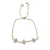 Estilo Coreano Exquisito y Moderno Rombo de Ojo de Gato Metálico Incrustado de Diamantes Pulsera Deslizante Lujo Ligero Diseño Versátil Joyería de Mano