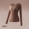 Conjunto de Roupas Íntimas Beauty com Copo Fixo de Ácido Hialurônico para Outono e Inverno para Mulheres, Sem Costura Invisível Ultra-Fino Justo Alta Elasticidade Camada Base Roupas de Outono e Calças