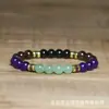 Pulseira de Contas Redondas Feita à Mão Pulseira de Contas Pulseira de Corda com Estampagem de Pedra Natural Estilo Simples Moda Acessórios de Joias Masculinas