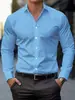 Camisa Casual Masculina de Manga Longa 2026 Transfronteiriça Business Estampa Digital Manga Longa Moda Europeia e Americana