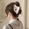 Pinza para el Cabello Triángulo con Botón de Tela Estilo Coreano para Mujer, Pasador para la Parte Posterior de la Cabeza, Nuevo Pinza de Tiburón de Moda para el Cabello