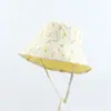 Lindo Sombrero de Pescador Floral de Doble Cara para Mujer Verano Japonés Ala Ancha Sombrero Parasol que Muestra la Cara Pequeño Sombrero de Cubo
