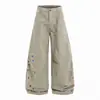 Pantalones Cargo de Lona con Estampado de Dibujos Animados para Mujer, Pantalones de Pierna Ancha Versátiles de Estilo Perezoso para Otoño, Pantalones Casuales Holgados tipo Scimitar
