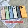 Funda de Teléfono Móvil Dos en Uno de Color Contrastante con Sensación de Piel para Vivo V50 Lite 5g, Funda con Agujeros Finos Anti-Caída con Sensación de Piel