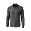 Nueva Camisa Polo de Manga Larga para Hombre Otoño 2026, Camisa Polo Casual Estilo Old Money Talla Grande, Prenda Base