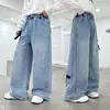 Ropa para Niños Ropa de Otoño para Niños Pantalones 2026 Estilo Nuevo Niños Medianos y Grandes Estilo Primavera y Otoño Jeans de Pierna Ancha Pantalones Largos de Otoño para Niños