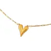 Collar de amor transfronterizo de acero inoxidable con colgante en forma de corazón de oro de 18 quilates, joyería europea y americana de acero de titanio para mujer, accesorios de moda impermeables.