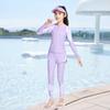 Traje de Baño Infantil de Tirar para Niñas 2025 Nuevo Estilo Dos Piezas Manga Larga Pantalón Largo Traje de Baño para Niñas Mayores Venta al por Mayor