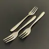 Garfo de Fruta com Cabo Pontiagudo de Aço Inoxidável Garfo de Chá Garfo de Salada Doméstico Garfo Espessado para Restaurante Chá da Tarde Garfo de Sobremesa Bolo Garfo de Bolo Lunar