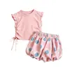 Nuevo Conjunto de Verano de Amazon para Niñas Elegante Conjunto de Top de Manga Corta y Shorts tipo Bloomers para Bebé Niña Niños