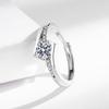 Venta en vivo de anillo de moissansheng de simulación, anillo con borde, moda para mujer, regalo de San Valentín, anillo de bodas, joyería de mano
