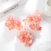 Flores Artificiais K com Bordas Queimadas, Materiais Artesanais DIY, Acessórios de Cabelo, Combinação para Hanfu, Flores Artificiais para Decoração de Casa