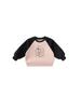 Blusa Raglan Infantil Color Block para Meninas, Versátil Camiseta Moletom com Estampa de Desenho para Outono