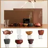 Taza Maestro Mineral Crudo Wufu Zisha Taza de Té Actividad Regalo Caja de Regalo de Gama Alta traje Estilo Ciudad Prohibida Día Nacional Enviar a Amigos
