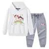 Primavera y Otoño 2023 nueva ropa infantil transfronteriza suéter con capucha para niños pantalones conjunto de dos piezas bebé algodón manga larga