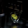 Vaso grueso de vidrio resistente al calor con forma de gotas de agua, apto para taza, juego de sub-té para té verde, mar de té no caliente, juego de té Kung Fu de borosilicato alto, taza uniforme