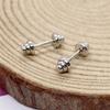 Pendientes de plata de ley S925 con forma de mancuerna, ¡novedosos!, de AliExpress. ¡Venta al por mayor!
