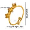 Novo Anel Quadrado com Cravação em Garras de Diamante Colorido Aço Inoxidável Eletrogalvanizado a Vácuo Ouro 18K Ins Anel Versátil de Dedo Indicador de Luxo Leve