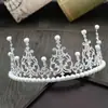 Pastel Pequeño Adorno Plata Medio Círculo Círculo Completo Niña Cisne Perla Estilo Europeo Castillo Corona