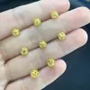 Plata de Ley S925 Chapada en Oro de 24K Cuentas Cilíndricas Accesorios para Pulseras Collares DIY Cuentas Espaciadoras Bola de Nube Propicia Joyería Hecha a Mano Diseño de Onda de Agua