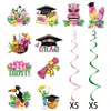 Nueva decoración para fiesta de graduación hawaiana, etiqueta en espiral, decoración colgante en espiral, decoración de techo para graduación de verano