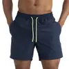 Calções de praia masculinos, calções de verão, calções de banho para spa, calções de natação, calções de quatro peças, dupla camada, tamanho grande, calças desportivas casuais impermeáveis.