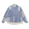 Ru Meng Marca Japonesa de Moda Estilo Retro Patchwork Cuadros Camisa Hombre Otoño Holgada Moderna Calle Viaje Casual