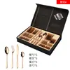 Juego de Cubiertos de Acero Inoxidable 410 para Bistec, Tenedor y Cuchara, Juego de 24 Piezas para 6 Personas, Caja de Regalo con Tenedor, Cuchara y Cuchillo