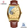 Reloj mecánico de alta gama para hombre, automático, de moda, cuadrado, hueco, reloj mecánico impermeable para hombre, LOGO personalizado